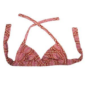 J.Crew Womens Swimwear Bikini Top Halter Navy Small S Multicolor